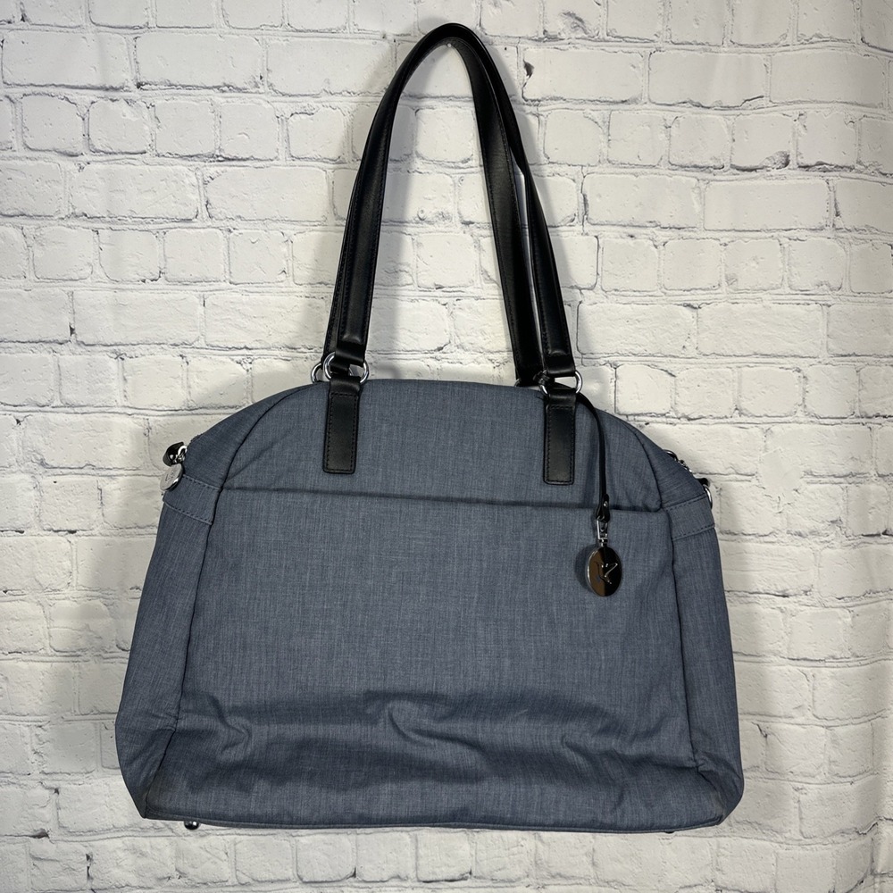 Lo‎ & Sons O.G. Blue Travel Messenger Carry On Bag Gray Interior Silver Hardware